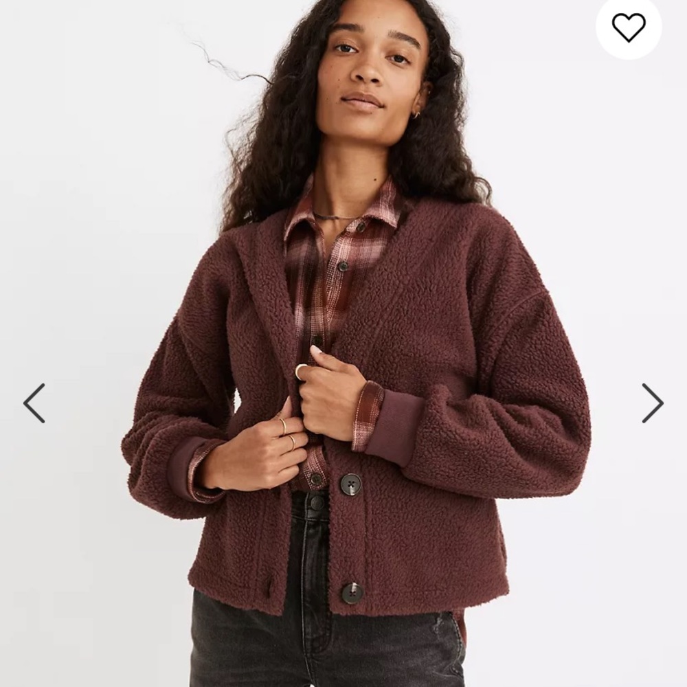 NWT plum colored fleece cardigan
